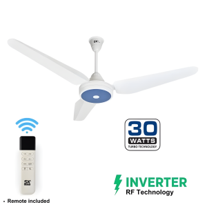 SK Magnum Inverter Fan 56-inch, 30 watts, With Remote, Pure white and Sky Blue
