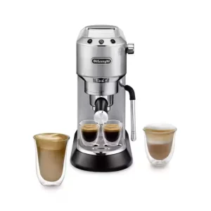 De'Longhi EC885 Dedica Arte Espresso Machine with Manual Milk Frother for Espresso, Capuccino, Latte, 35 Ounce Water Tank, Silver