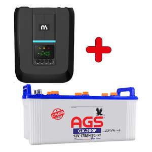 NS Pro 1202A 1000W Inverter UPS + AGS Battery GX 200 175 AH 27 Plate, Package NS1-wos