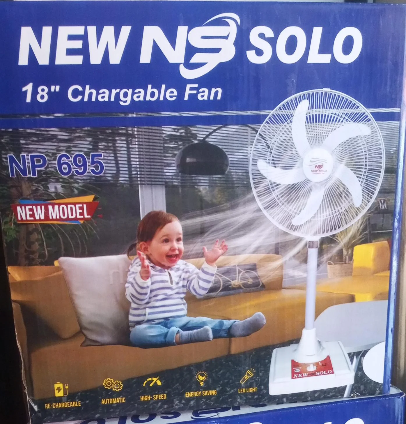 New NS Solo 18'' Rechargeable Fan