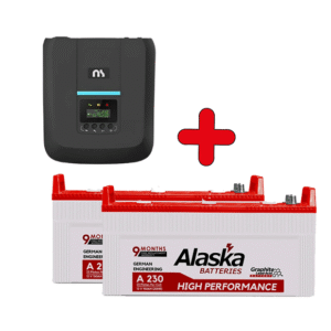 NS Pro 2202a 2000W Inverter UPS + 2 x Alaska Battery A-230 150Ah, 6 Hours Backup-cmb2